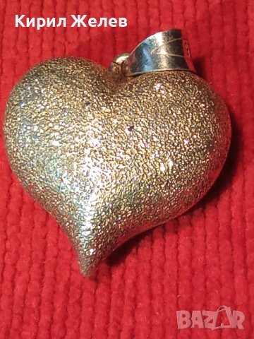 СРЕБЪРЕН МЕДАЛЬОН СЪРЧИЦЕ СРЕБРО 925 с БЯЛА ПОЗЛАТА РОМАНТИЧЕН АРТ ПЕНДАНТ 36401, снимка 4 - Колиета, медальони, синджири - 39535607