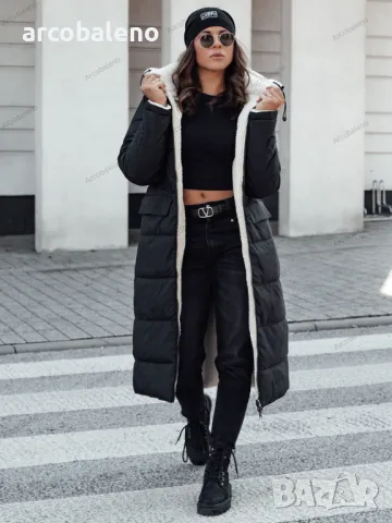 Дамско зимно яке GLAMPUFF, двулицево, ватирано с качулка, 2цвята , снимка 2 - Якета - 48506693