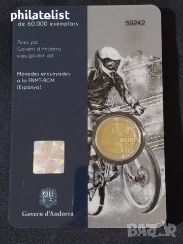Андора 2024 - 2 евро - Световно първенство на UCI по планинско колоездене BU , снимка 3 - Нумизматика и бонистика - 53698848