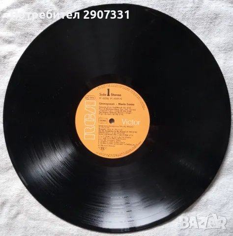 Грамофонна плоча Mario Lanza "Unvergessen". RCA, Германия, снимка 3 - Грамофонни плочи - 49091559