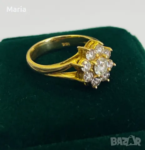 Дамски пръстен жълто злато и брилянти, снимка 7 - Пръстени - 49970698