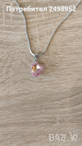 Колие с Кристал и Колие с Розов кристал, Нови, снимка 4 - Колиета, медальони, синджири - 53426483