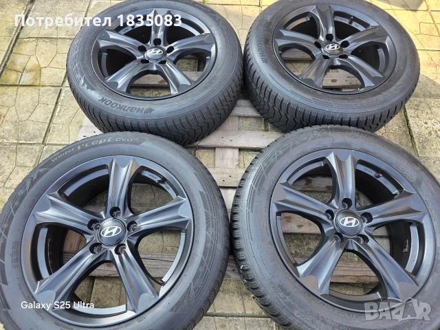 Лети джанти 17ки 5х114.3 Hyundai + зимни гуми 215/60/17 Hankook, снимка 2 - Гуми и джанти - 53711523