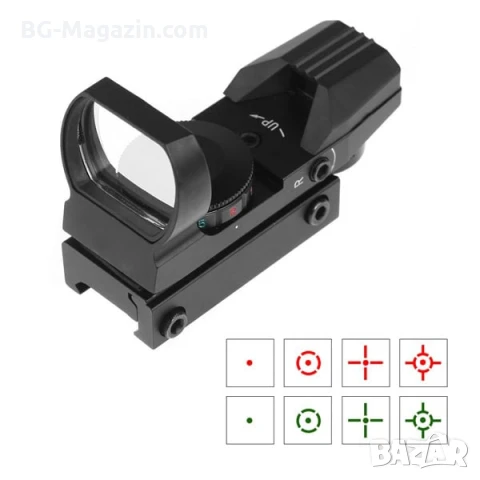 Тактически бързомер прицел с 4 фигури мерник бързомерец за въздушна пушка пистолет лов еърсофт, снимка 6 - Оборудване и аксесоари за оръжия - 51051709