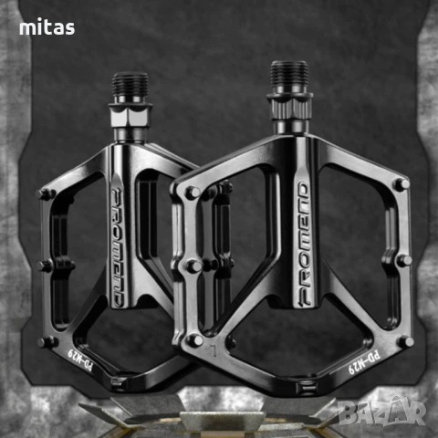 Алуминиеви педали PROMEND M29, Капсуловани лагери, Антиплъзгащи, Черни, снимка 7 - Части за велосипеди - 50956213