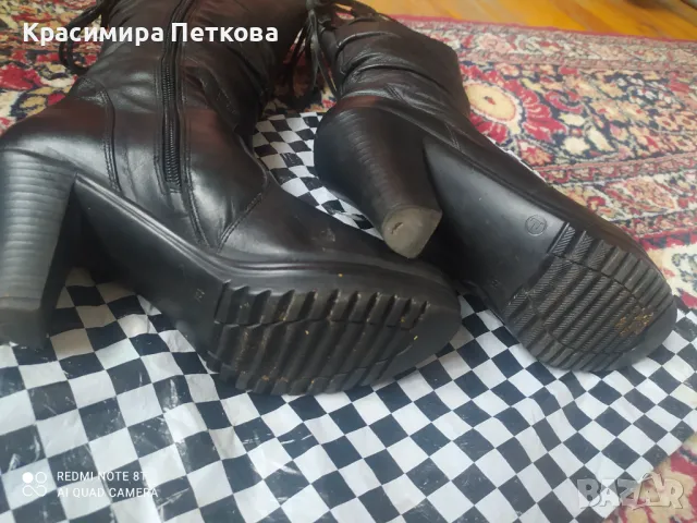 Дамски черни ботуши естествена кожа 38 номер, снимка 7 - Дамски ботуши - 48325987