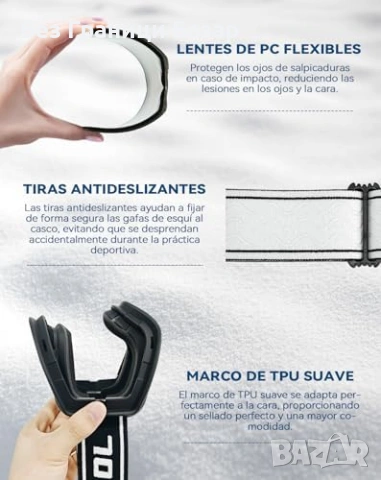 Нови Професионални ски очила антифог UV защита съвместими с каска, снимка 4 - Зимни спортове - 53015812