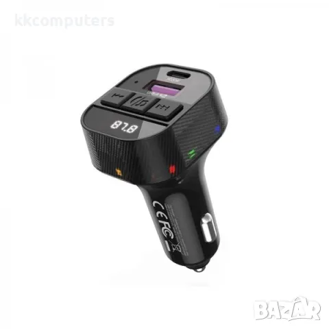 FM Трансмитер Bluetooth XO-BCC17/ MP3 / 30W / PD, USB QC 3.0 / Черен / Баркод : 456444