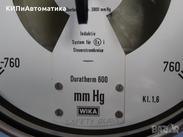 Ел. контактен Манометър WIKA Ф 160, -760/+760 mmHg, снимка 3 - Резервни части за машини - 34452561