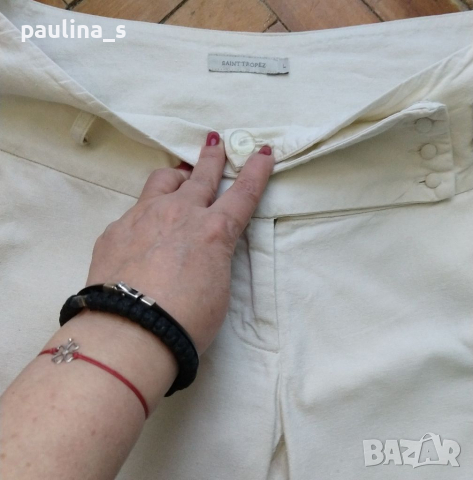 Бели ленени шалвари / дреха с детайли "Saint Tropez"® / голям размер , снимка 8 - Къси панталони и бермуди - 36363518