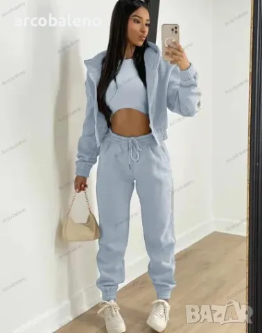 Дамски моден есенно-зимен комплект от три части, 10цвята , снимка 14 - Спортни екипи - 41820355