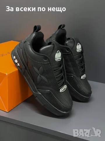 Louis Vuitton Мъжки Маратонки👟Мъжки Спортни Обувки Луис Витон - Бели Или Черни Код E124, снимка 2 - Маратонки - 55798536