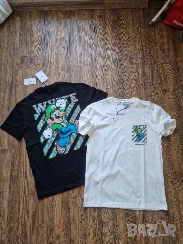 Страхотна мъжка тениска OFF WHITE & MARIO размер S M L XL 