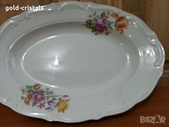 Стар български порцелан плато елипса