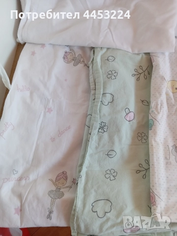 Бебешки-детски балдахин, обиколници,матрак алое вера и чаршафчета, снимка 17 - Спално бельо и завивки - 51487335