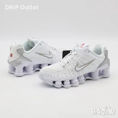 !НОВИ! Nike Shox TL | Triple White | + КУТИЯ, снимка 4 - Маратонки - 56216191