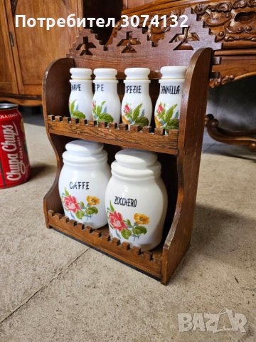 Етажерка за стена с буркани за подправки, снимка 3 - Етажерки - 40208179