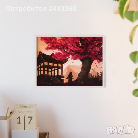Картина "Самурай" - Печат върху висококачествена хартия, р-р: 30х40 - Безплатна доставка, снимка 3 - Картини - 41897054