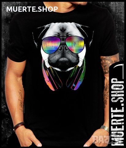 Черна тениска с щампа DISCO MOPS, снимка 1