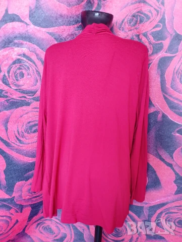 Ярко червена памучна жилетка 2ХЛ, снимка 2 - Жилетки - 51342831