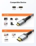 Mini HDMI към HDMI кабел 3 м – 4K 60Hz, найлонова оплетка, снимка 7
