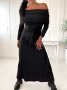 Дамска рокля с голи рамене Моника в черно, снимка 3