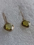 Стари Златни 18 каратови обеци с инкрустирани маслено жълти турмалини, снимка 1