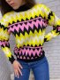 Цветен пуловер на райе в три цвята, снимка 7