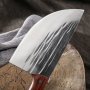 Широк кухненски нож / сатър 205х325 мм ръчно кован, снимка 3