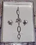 Комплект сребърни обеци и гривна, снимка 2