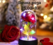 Вечна роза в стъкленица с led светлина, снимка 1