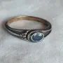 Сребърен пръстен със сапфир и позлата., снимка 1