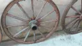 лот от две масивни колела от каруца, файтон , снимка 11