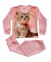 Детска пижама, розова, с коте - НОВИ !, снимка 1 - Детски пижами - 39961028