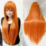 Аниме оранжева 100 см перука, снимка 1 - Аксесоари за коса - 44919393
