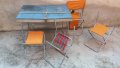 Супер Рядка Качествена Българска Соц Сгъваема Туристическа Маса с 4 ри стола , снимка 1 - Къмпинг мебели - 41457076