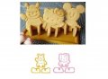 3D резци за сладки - Коте (Kitty Cat) и Мечо Пух, снимка 1