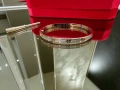 CARTIER Love Small Paved Rose Gold Diamonds Гривна с Отверка, снимка 4