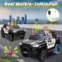 Двуместен акумулаторен джип POLICE 4X4 24V MP3 меки гуми,Кожена седалк, снимка 12