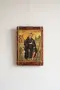 Дървена икона Свети Перегрин (Заккрилник и лечител) – Ръчна изработка, снимка 2