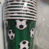 Футбол футболни топка зелени 10 бр картонени чаши парти рожден ден, снимка 1 - Чаши - 35791301