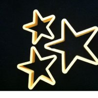 3 бр Звезда Звeзди пластмасови форми резци форма резец за сладки тесто фондан бисквитки декор , снимка 1 - Форми - 41612465