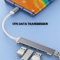 Адаптер 4 USB порта с Type C преход, снимка 4 - Друга електроника - 41950597