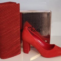 Червени дамски обувки на ток модел: 3191-2 Red, снимка 5 - Дамски обувки на ток - 40132369