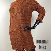 Дамски дълъг накъсан пуловер / туника 4цвята , снимка 3 - Туники - 38669469