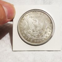 Много Рядък голям сребърен долар, морган долар, MORGAN DOLLAR, ONE DOLLAR - 1896 г., непочистван и в, снимка 1 - Нумизматика и бонистика - 35996280