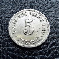 Стара монета  5 пфенига 1910 г. буква  F  - Германия- топ цена !, снимка 7 - Нумизматика и бонистика - 39779527