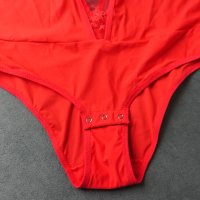 M/L ново с етикет дамско червено боди с ликра и тюл, снимка 8 - Бельо - 40841449