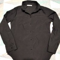 Черна риза обличана веднъж, снимка 1 - Ризи - 34405854