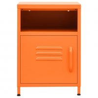 Нощно шкафче, оранжево, 35х35х51 см, стомана, снимка 3 - Шкафове - 40240092